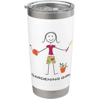 Lustige Frauen Gartenarbeit, Mädchen Gärtner Geschenke Doppelwandiger Edelstahl-Thermobecher