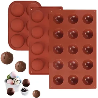 3 Stück Hemisphere Silikonform Kugel, Schokoladenformen, Kleine Hemisphere Halbkugel, Kugel Flexible Schokoladenform, Halbkugel Silikonform für Herstellung von Schokolade, Kuchen, Gelee, Dome-Mousse