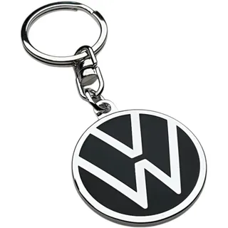 Volkswagen 000087010BQ Schlüsselanhänger mit dem neuem VW Logo, schwarz, Durchmesser 37mm
