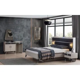 Schlafzimmer Garnitur Luxus Bett Designer Schminktisch Konsole 5tlg Set