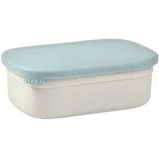 BÉABA, Lunchbox Kind, Brotdose Kinder mit Fächern, Auslaufsicher & BPA Frei, Edelstahldose, Bento Box Kinder, Silikonhülle, extrem robust, ideal für Kindergarten und Schule, 760mL, grau/blau