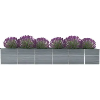 vidaXL Garten-Hochbeet Verzinkter Stahl 480x80x77 cm Grau - Grau