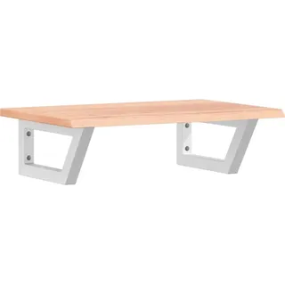 vidaXL Waschtischplatte mit Halterung Stahl und Massivholz Eiche - Braun
