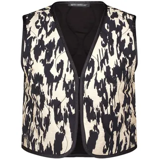 Wendeweste BETTY BARCLAY "Wendeweste ohne Arm", Damen, Gr. 38, schwarz (schwarz, weiß), Obermaterial: 86% Viskose CV. 14% Polyamid PA., Westen Wendeweste