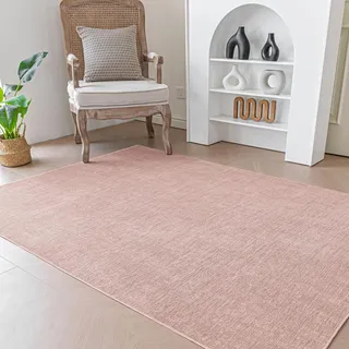 Evitany Rosa Teppich 80x120cm,Moderne Kurzflor Teppiche Wohnzimmer,Weich & Kuscheliger,Teppich Waschbar in Waschmaschine, rutschfest Teppiche Schlafzimmer,Rechteckig,Rosa