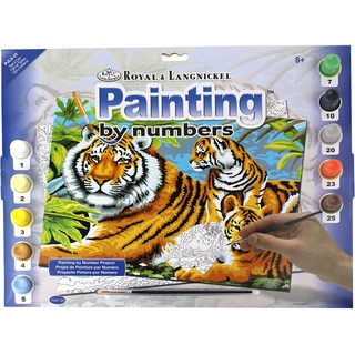 Pracht Creatives Hobby Royal & Langnickel - Malen nach Zahlen Tiger mit Jungen, enthält Farben und Pinsel, für Erwachsene und Kinder ab 8 Jahren