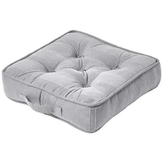 Homescapes Sitzkissen Rajput hellgrau 40/40/8 cm , Textil , Füllung: Polyester , Quadratisch , 40x8x40 cm , Oeko-Tex® Standard 100 , Heimtextilien, Wohntextilien, Kissen