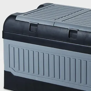 Kofferraum-Aufbewahrungsbox, 2 Deckel, faltbarer Kunststoff-Organizer mit mehreren Fächern und wasserdichter Tasche, Schwarz/Grau