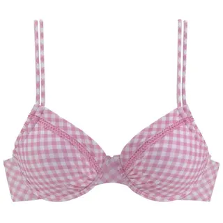 Buffalo Bügel-Bikini-Top Damen rosa-kariert Gr.38 Cup B