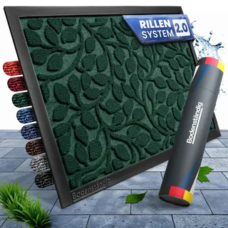 Bodenständig® Fußmatte außen und innen [robust] - Saubere Schuhe Dank geriffelter Oberseite - Perfekte Größe 40x60cm Grün - Fussmatte aussen Türmatte Haustür fussabstreifer innen Bereich
