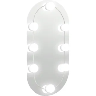 vidaXL Spiegel mit LED-Leuchten 40x20 cm Glas Oval - Silber