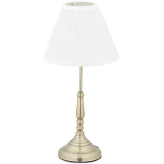 Relaxdays Tischlampe Weiß Gold