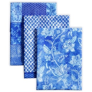 Maison d' Hermine Küchenhandtuch, 100% Baumwolle Set von 3, 50 cm x 70 cm Küchenhandtücher Ostern Tischgeschirrtücher zum Reinigen, Essen, Buffetpartys und Hochzeiten, Indigo Love – Frühling/Sommer