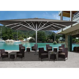 Gastronomie-Luxus-Sonnenschirm HWC-D20b, XXL-Schirm Marktschirm, 5x5m (Ø7,2m) Polyester/Alu 87kg anthrazit - Grau
