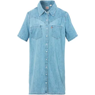 Levi's® Plus Jeanskleid »PL LOUISA SS DENIM DR«, mit Druckknopfleiste, blau