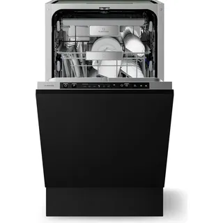 Klarstein Velaire Spülmaschine 45cm - Vollintegriert, 10 Plätze, 6 Programme, Leise 42 dB, B , AquaStop, Einbauspülmaschine, Geschirrspüler - Schwarz