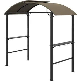 Outsunny Grillpavillon 2,09 x 1,1 m inkl. Seitenteile Khaki/Bronze