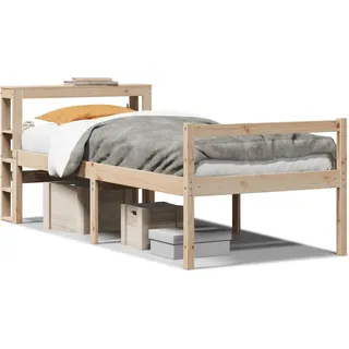 vidaXL Seniorenbett mit Kopfteil 90x200 cm Massivholz Kiefer - Braun