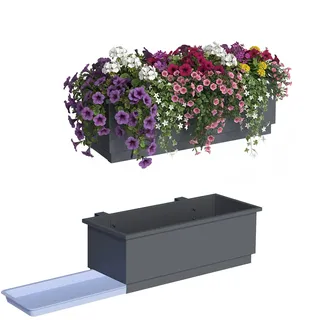 Relaxdays Balkonkasten 50 x 17 x 19 cm Anthrazit