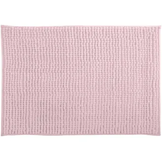 MSV Badteppich Badvorleger Duschvorleger Chenille Hochflor Badematte 50x80 cm – Pastellrosa