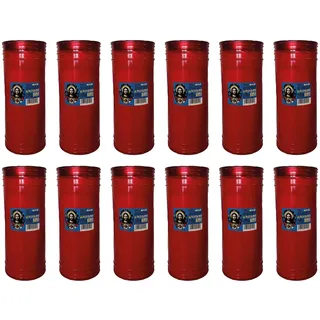 12 Votivkerzen für das Heilige Herz Big Size P100 Farbe Rot - Dauer 10 Tage - 1,2 kg Wachs - Cereria di Giorgio - Vorratspackung