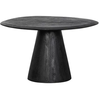 Woood Couchtisch Posture Mangoholz, skandinavisches Design, schwarz, organische Form, Ø 70 cm