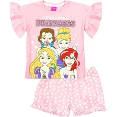 Disney Princess, Mädchen, Pyjama, Schlafanzug mit Shorts  Mädchen, Pink, (104)