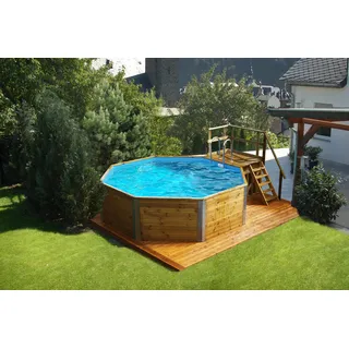 Weka Achteckpool 376 x 116 x 476 cm inkl. Sandfilteranlage, Boden-Schutzplane, Skimmer