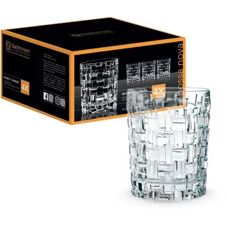 Nachtmann Whisky Gläser, 4-teiliges Set, 330 ml, Bossa Nova, 92076, Whiskygläser aus Kristallglas, Tumbler spülmaschinenfest