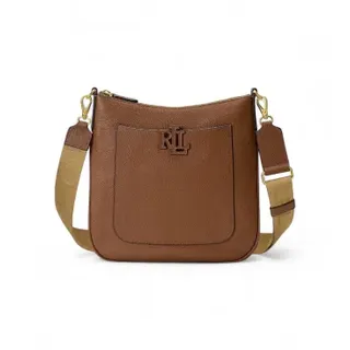 Lauren Ralph Lauren für Damen. 431970152002 Cameryn braune Crossbody-Tasche aus genarbtem Leder (OSFA), Lässig