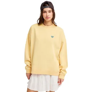 Sweatshirt ROXY "Lineup Oversized", Damen, Gr. XL, golden haze, Obermaterial: 55% Walkfrottier, 25% Walkfrottier, 20% Microfaser;, Sweatshirts Sweatshirt