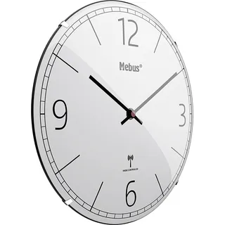 MEBUS Funkwanduhr Ø30cm hellgrau - Hellgrau