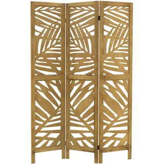 Ml-Design Paravent 3 teilig Kyoto 170x121 cm Natur aus Holz , Braun , Paulownia , 121x170x2 cm , Wohnzimmer, Raumteiler, Paravents