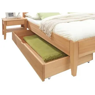 Linea Natura Bettkasten , Buchefarben , Holz , Buche , massiv , 150x21x80 cm , Schlafzimmer, Betten, Bettgestelle- Einzelteile, Bettkästen