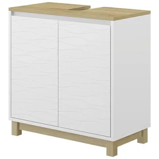 Vicco Waschbeckenunterschrank Livia Weiß 60 x 60 cm mit 2 Türen, - Weiß
