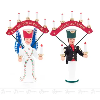 Engel & Bergmann Miniatur engel und Bergmann mit Joch h=ca 5,5 cm NEU Erzgebirge