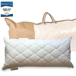KOMA schlafgut Kapok Kopfkissen 40x80cm, vegan, nachhaltig, Bio Premium Qualität Made in Germany aus Kapokfasern, Allergiker geeignet, atmungsaktiv, separater Innenbeutel
