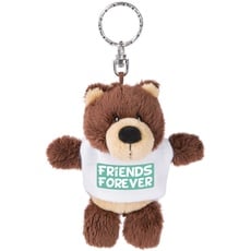 NICI 44711 Schlüsselanhänger Bär mit T-Shirt Friends Forever 10cm, braun