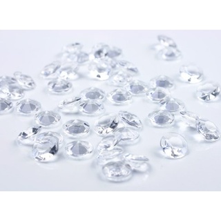 RiloStore 100 STK Deko Diamanten Acryl Tischschmuck Hochzeit Dekosteine Klar Kristall-Acryl-Diamanten transparent 1,2cm Deko Diamant Tischdeko Tautropfen Steine Dekoration Streuteile Hochzeitsdeko