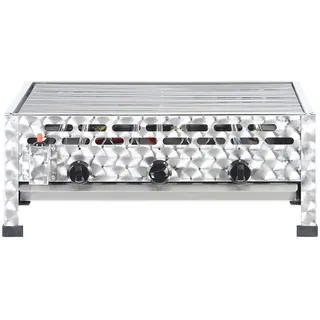 PERLE RARE Gastro-Gasgrill 3 Flammen silber