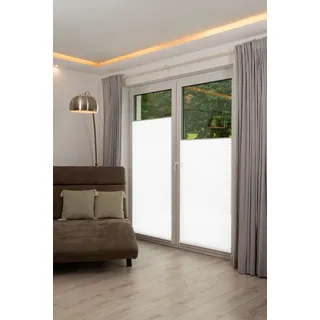 K-HOME 421614-5 Klemmfix-Plissee Weiß 80 x 130 cm (B x L) Lichtschutz +++ Moderne Crushed Optik +++