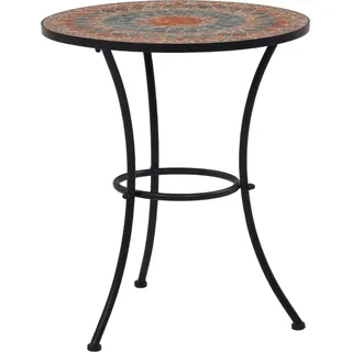 The Living Store Mosaik-Bistrotisch Orange / Grau 60 cm Keramik - Orange