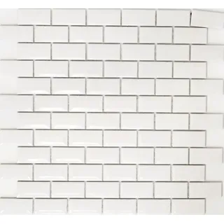 Keramikmosaik weiß Fliesenspiegel Dusche Küche WC Bad 26-0102 10 Mosaikmatten