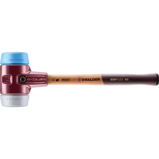Halder SIMPLEX Schonhammer mit Tempergussgehäuse und hochwertigem Holzstiel | D=80 mm | 3013.080