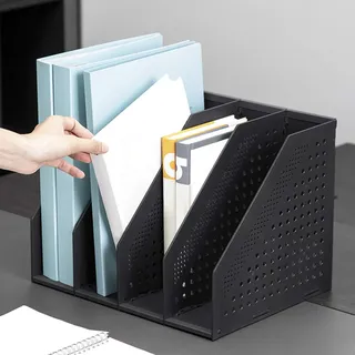 Bücher Ordner Faltbar Dokumente Buchständer Multifunktion Standfest Erweiterbar Verstellbar Halter Buchstützen Buchhalter Organizer Speicher Bücherregal Schreibtisch für Zuhause Arbeitzimmer Büro Grau