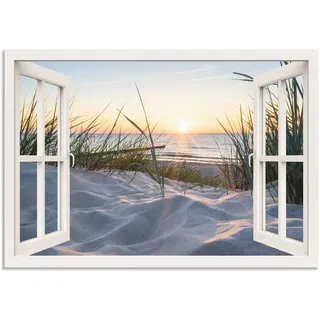 Artland Wandbild »Ostseestrand durchs Fenster«, Meer Bilder, (1 St.), als Alubild, Outdoorbild, Leinwandbild, Poster, Wandaufkleber Artland naturfarben