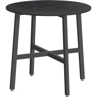 VASAGLE Küchentisch Ø 80 cm ebenholzschwarz/tintenschwarz