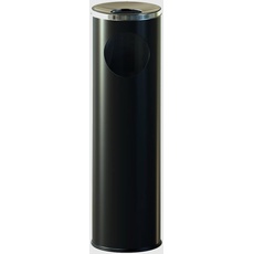 La Briantina Abfalleimer für den Außenbereich aus Stahl, 20 x 69 cm, Fassungsvermögen 15 Liter, Farbe Schwarz intensiv
