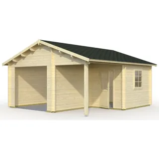 Palmako Einzelgarage 5,10 x 5,50 m weiß inkl. Abstellraum