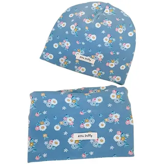 VUCDXOP Baby Kinder Baumwolle Mütze Schal Set Winter Jungen Mädchen Beanie Hüte + Schlauchschal 2er Set Herbst Winter Weich Baumwolle Beanie Mütze Hut Halstuch Rundschal Nackenwärmer Set